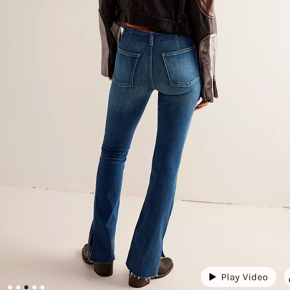 Free People Women's Boot Cut Jeans in Blue - Picture 2 of 7
